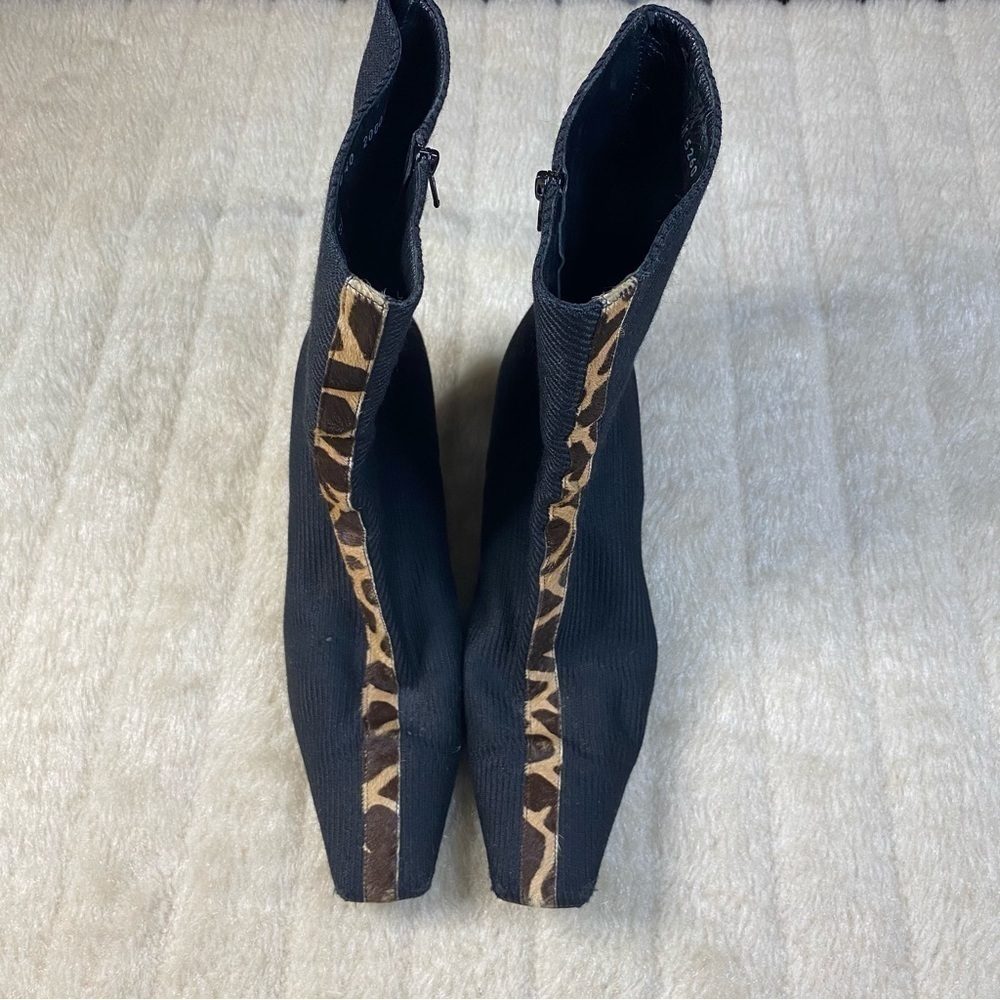 DI Sandro Supreme Animal Print Black Square Toed Boot - Picture 6 of 11